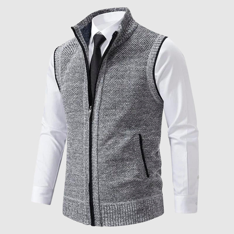 Zip-Up Sweater Vest Women Wool Blend Casual Layering Modern Style 3