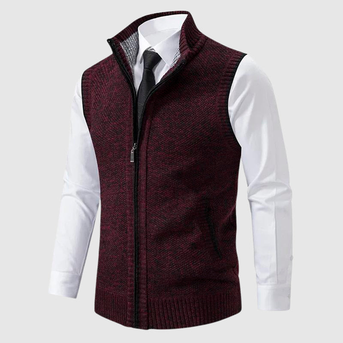 Zip-Up Sweater Vest Women Wool Blend Casual Layering Modern Style 4