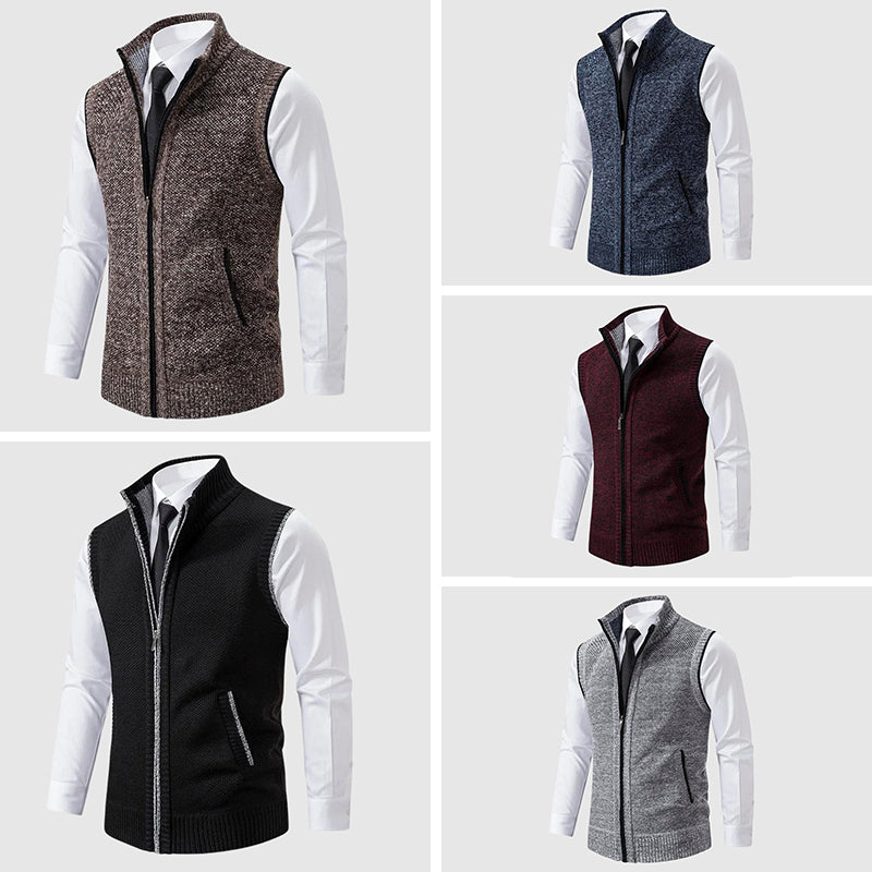 Zip-Up Sweater Vest Women Wool Blend Casual Layering Modern Style 5