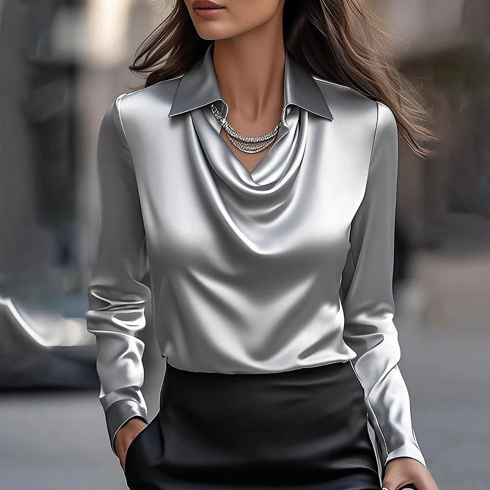 Sloane | Sophisticated Autumn Cowl Neck Blouse