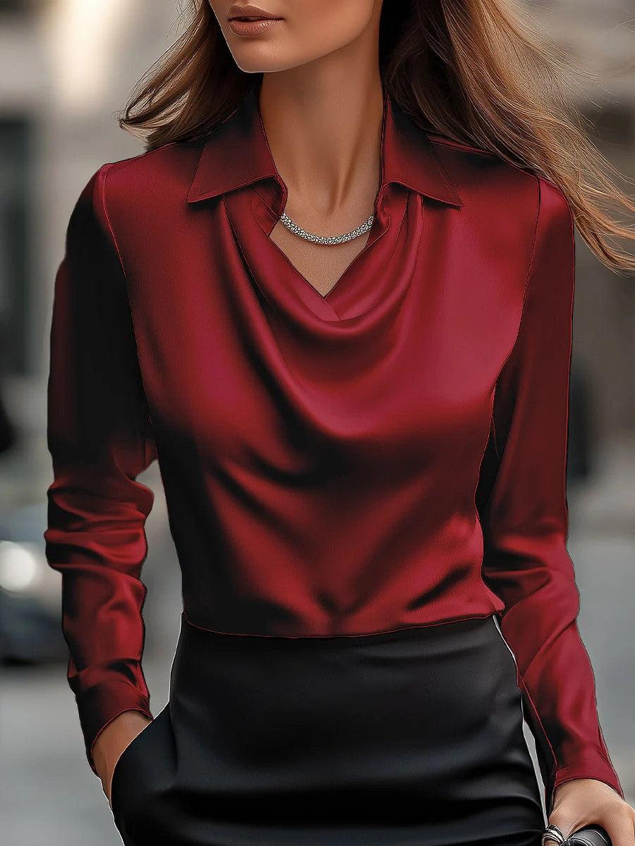 Sloane | Sophisticated Autumn Cowl Neck Blouse