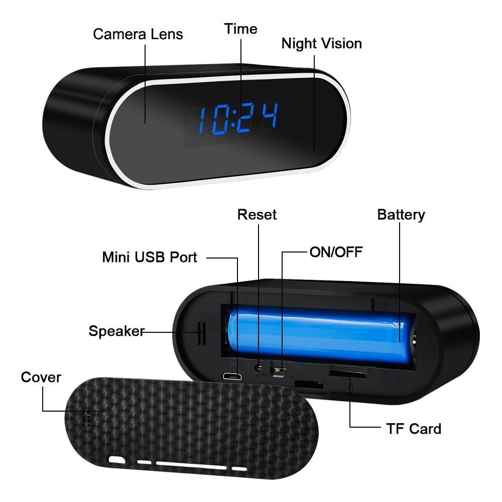 Hidden Alarm Clock Camera 1080p